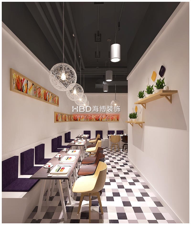 挪威三文魚餐廳裝修 就餐區設計